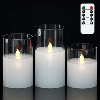 Clear Glass Battery Operated Flameless Led Candles