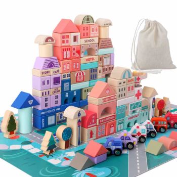 Wooden Building Blocks Set