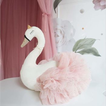 16 Inch Swan Stuffed Animal Princess Swan Stuffed Animals Swan Plush Swan With Lace Dress Stuffed Swan for Girl Nursery Decor for Girls White