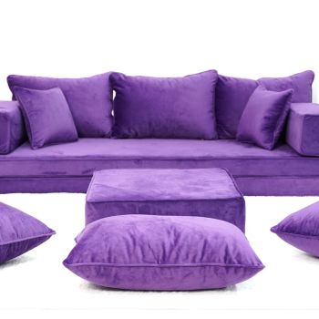 Purple Velvet Floor Seating