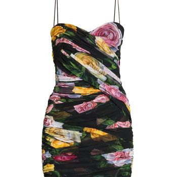 Floral Tulle Wrapped Minidress
