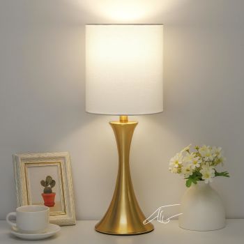 Gold Bedside Lamp Touch Control Table Lamp for Bedroom