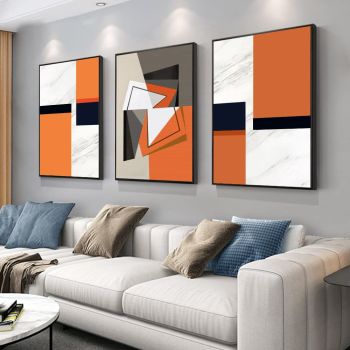 Framed Wall Art,Modern Abstract Canvas Wall Art 3 Piece Set Of Painted Prints