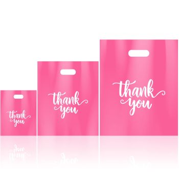 200 Pieces Thank You Merchandise Bag Die Cut Shopping Bags