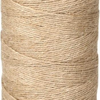 PerkHomy 1100 Feet Jute Twine String 2mm Natural Thin Twine for Crafts Gardening Garden Plant Gift Wrapping Art Decoration Packing Material Christmas Twine Bulk Heavy-Duty (1100FT * 2mm * 3 ply)