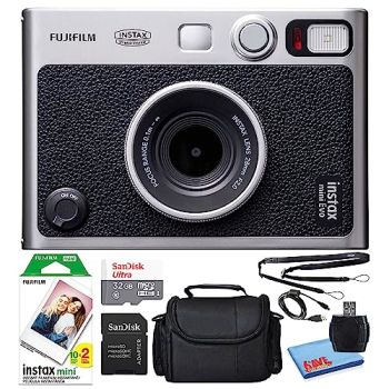 Instax Mini EVO Hybrid Instant Film Camera (Black) (16745183) Bundle