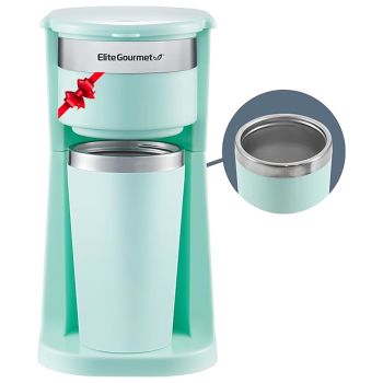 EHC117M Personal Single-Serve Compact Coffee Maker Brewer Includes 14Oz. Thermal Travel Mug