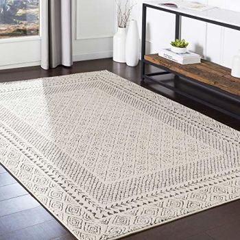 Melodie Boho Farmhouse Area Rug,6'7" Square,Beige