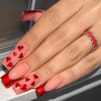 French Tip Press on Nails Long Square