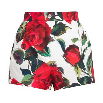 Roses Cotton Fitted Shorts