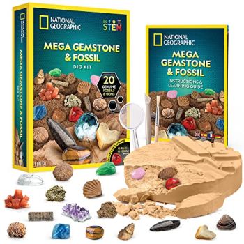 NATIONAL GEOGRAPHIC Mega Fossil and Gemstone Dig Kit