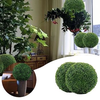 2024 New Small Boxwood Topiary Ball,Artificial Plant Set,Artificial Plant Topiary Ball Faux Boxwood Decorative Balls for Backyard