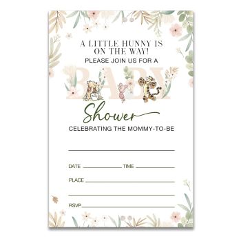 Classic Winnie the Pooh Baby Shower Invitations Fill in Style Floral Winnie the Pooh Gender Neutral Baby Shower Invites