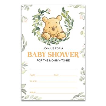 Winnie the Pooh Baby Shower Invitations Fill in Style Winnie the Pooh Bear Baby Shower Invites