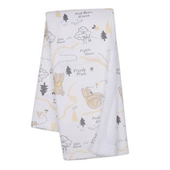 Disney Baby Pooh and The Hundred Acre Woods White Baby Blanket