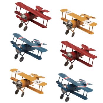 6 PCS Metal Airplane Decoration Hanging Airplane Ornament for Boys Room Photo Props Desktop Decoration Office Bedroom Home Decoration