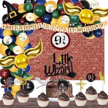126 PCs Magical Wizard Baby Shower Decorations
