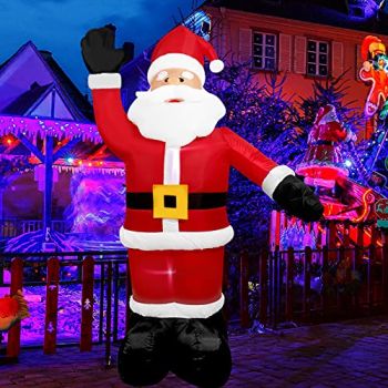 Decfine 8 Feet Christmas Inflatable Santa Claus Lighted Blow Up Christmas Yard Decoration
