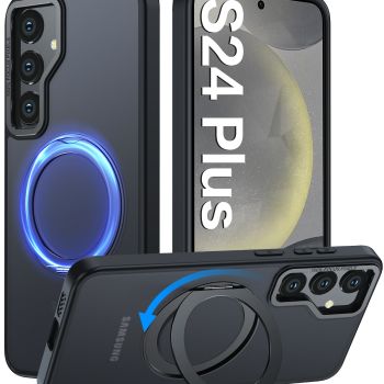 for Samsung Galaxy S24 Plus Case【with 360°Rotating Invisible Stand】,S24 Plus Case Compatible