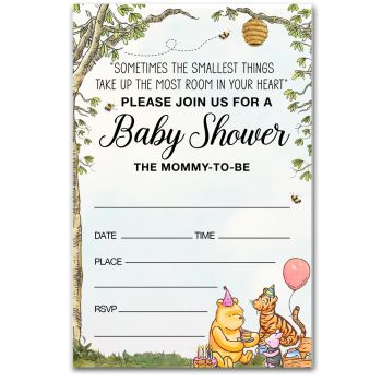 Winnie the Pooh Baby Shower Party Invitations Pooh Bear Quote Baby Shower Party Invites (20 Cards