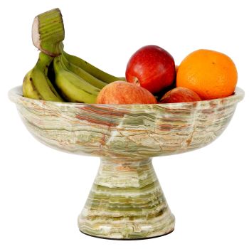 Marble Fruit Bowl Green Onyx 12"x8" inch Handmade kitchen table Bowl