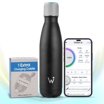 Smart Hydration Bundle: Black Stainless Steel Smart Water Bottle