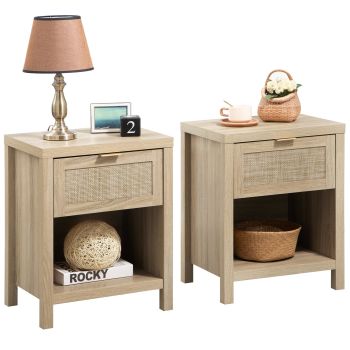 Rattan Nightstands Set of 2