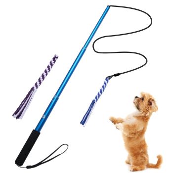 Flirt Pole,Extendable Dog Teaser Wand