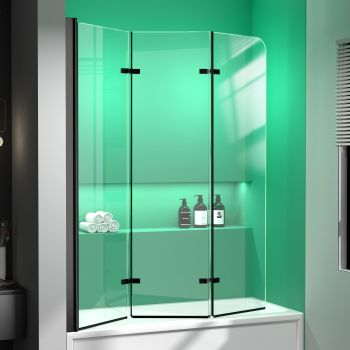 Bathtub Shower Door Semi-Frameless Foldable Hinged Bath Tub Glass Door for Shower