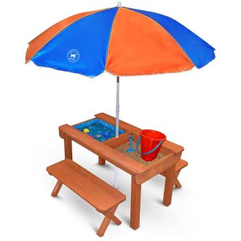 Kids Sand and Water Table Premium Wooden Indoor Outdoor Convertible Picnic Table