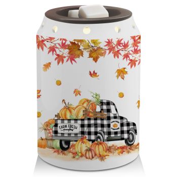 Fall Wax Melt Warmer-Fall Decor Truck Ceramic Wax Melt Warmer for Oil Candle Autumn-Farmhouse Fall Gifts Truck for Living Room Kitchen Bathroom Home