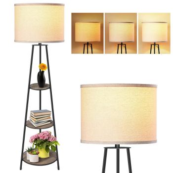 3-Tier Round Corner Shelf Floor Lamp