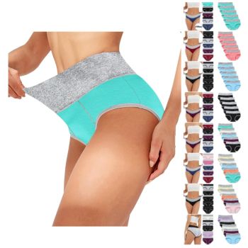 Panties For Women Pack Of 5 Underwear High Waist Stretch Briefs Soft Underpants Ladies Full Coverage No Show Panty