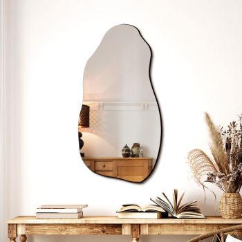 Irregular Asymmetrical Wall Mirror for Living Room Bathroom Entryway