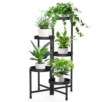 5 Tier Metal Plant Stand for Indoor Outdoor