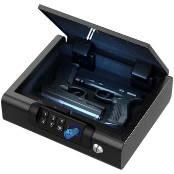 Gun Safe,Biometric Gun Safe for Pistols 3-Ways unlock Safe Fingerprint Digital PIN Key Unlock