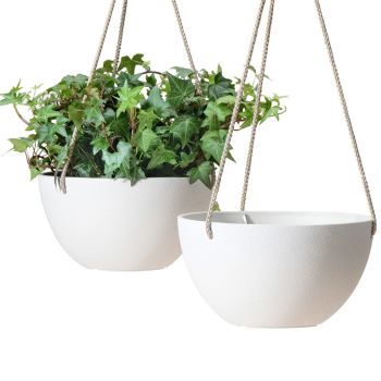 La Jolie Muse White Hanging Planter Basket