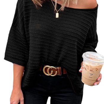 Women's Casual 3/4 Sleeve Pullover Tunic Tops