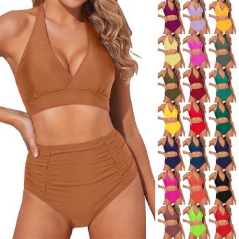 Swimsuit for Women Halter Neck Tankini Top