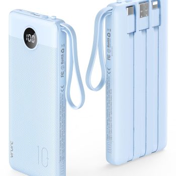 10000mAh Power Bank Built-in Cables