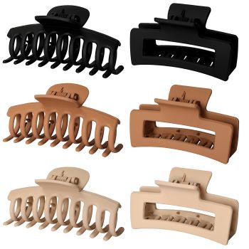 6pcs 3.5 Inch Medium Large Claw Clips For Thick Hair