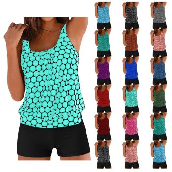 Two Piece Bathing Suit for Women Ladies Swimsuit Vintage Tankini Tummy Control Swimwear Bathing Suits