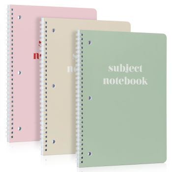 Aesthetic Spiral Subject Notebook Set of 3 For School or College