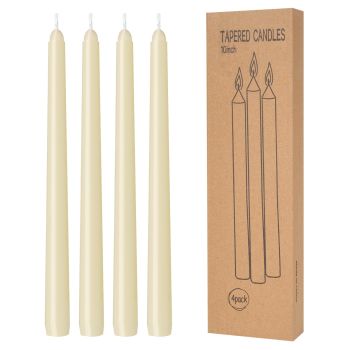 4 Pack Lvory Taper Candles