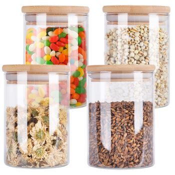 4 Pack Glass Storage Jars