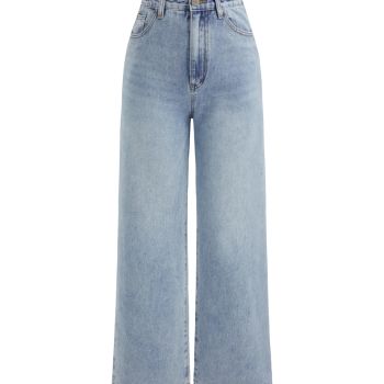 Yoney Denim Solid Straight Leg Jeans: Baby Blue, M