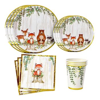 Woodland Animals Baby Shower & Birthday Party Supplies For Boy & Girl Decorations