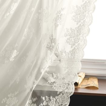 Ivory Lace Curtains 63 Inch Length