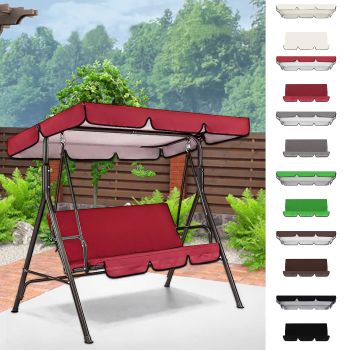 Oxford Cloth Canopy Garden Seat Replacement Canopy Double Replacement Canopy Outdoor Patio Ham-Mock Seat Cover (Red)