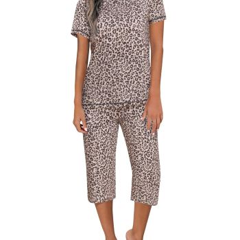 Women's Sleepwear V Neck Pajama Set Short Sleeve Tops